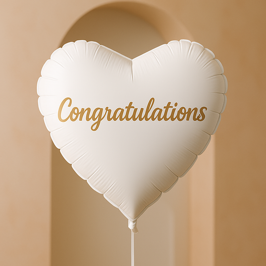 White Love Heart Foil Balloon